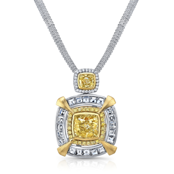 Darren McClung original yellow and white diamond pendant