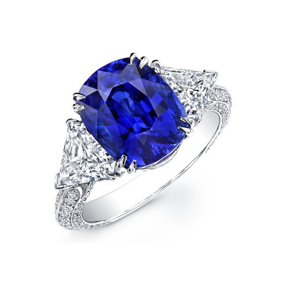 Certified no heat Burma hand fabricated sapphire and diamond ring, one of a kind by  Darren McClung Fine and Precious Jewelry, Palo Alto, Menlo Park, CA 