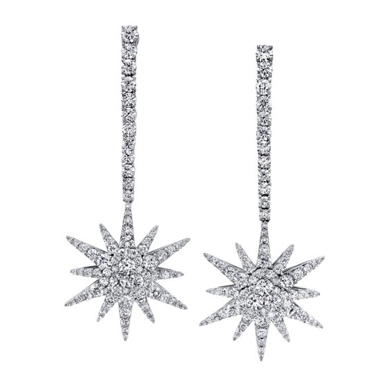 "Snowflake" diamond earrings by Picchiotti, Italy