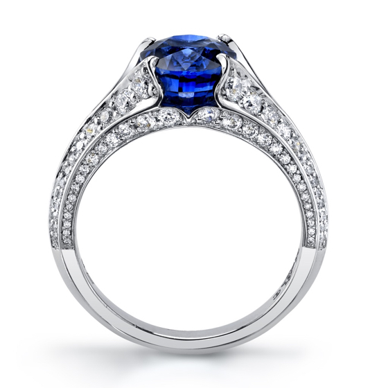 Original 3.63 cts. Sapphire and Diamond ring
