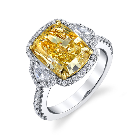 5.45 carats Fancy Yellow, Internally Flawless Diamond Ring